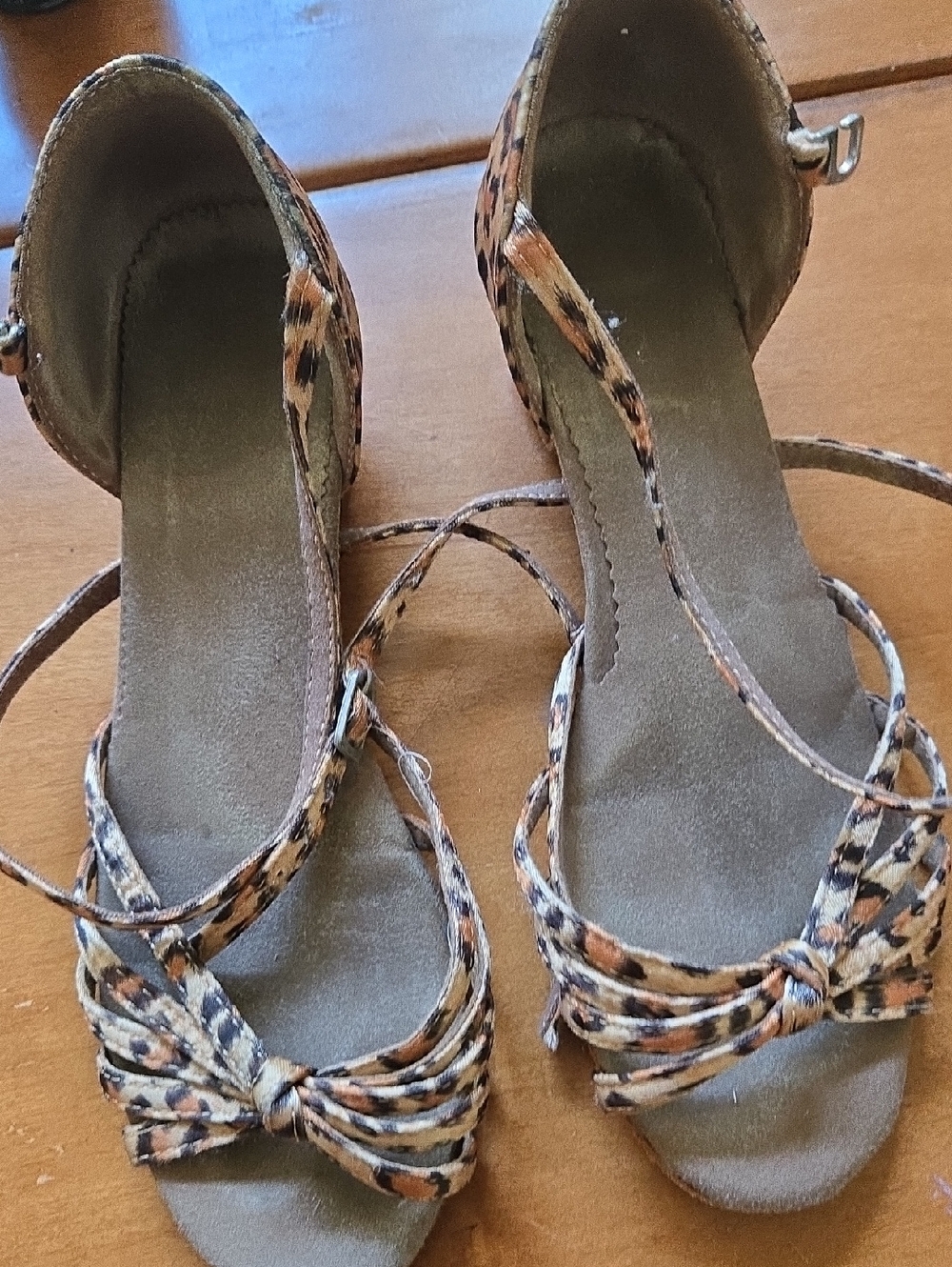 YNS Generic Leopard Print Ankle-Strap Sandals - Brown/Tan